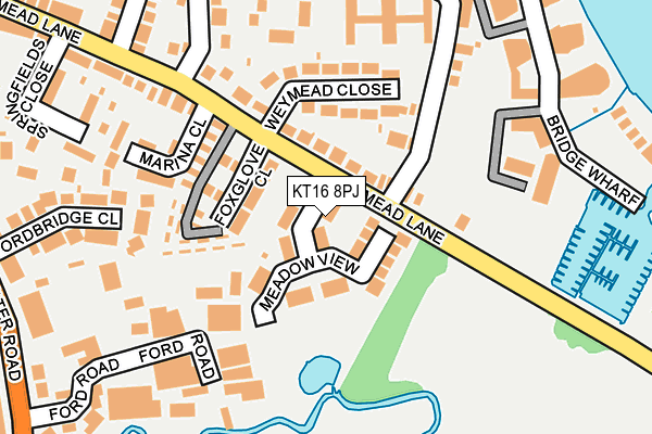 KT16 8PJ map - OS OpenMap – Local (Ordnance Survey)
