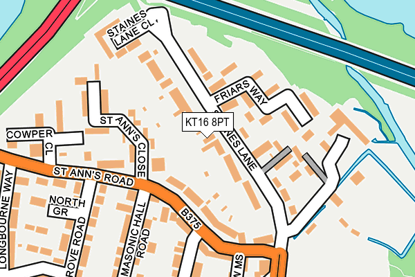 KT16 8PT map - OS OpenMap – Local (Ordnance Survey)