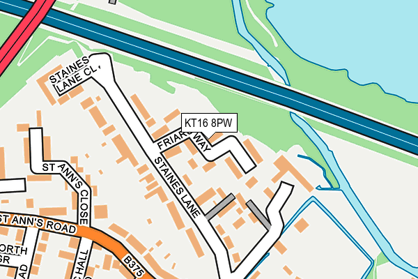 KT16 8PW map - OS OpenMap – Local (Ordnance Survey)