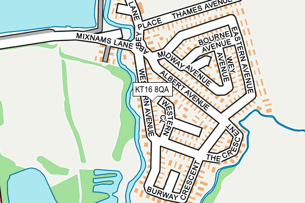 KT16 8QA map - OS OpenMap – Local (Ordnance Survey)
