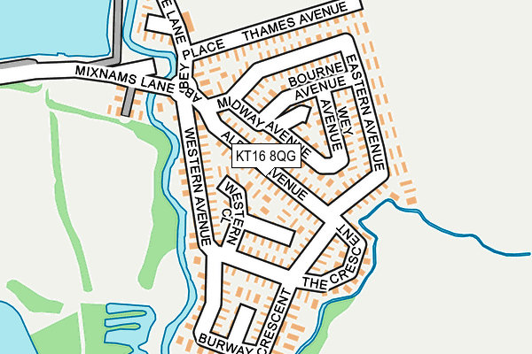 KT16 8QG map - OS OpenMap – Local (Ordnance Survey)
