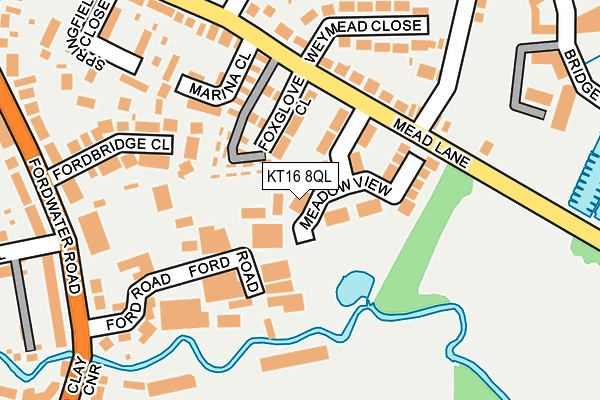 KT16 8QL map - OS OpenMap – Local (Ordnance Survey)