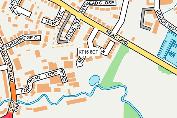 KT16 8QT map - OS OpenMap – Local (Ordnance Survey)