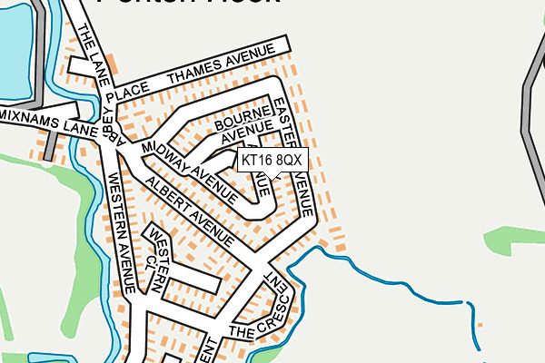 KT16 8QX map - OS OpenMap – Local (Ordnance Survey)