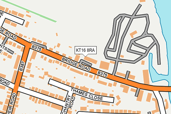 KT16 8RA map - OS OpenMap – Local (Ordnance Survey)
