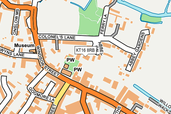 KT16 8RB map - OS OpenMap – Local (Ordnance Survey)