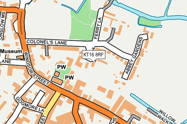 KT16 8RF map - OS OpenMap – Local (Ordnance Survey)