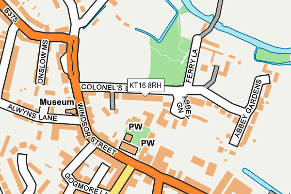 KT16 8RH map - OS OpenMap – Local (Ordnance Survey)