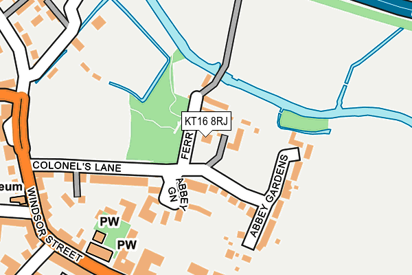 KT16 8RJ map - OS OpenMap – Local (Ordnance Survey)