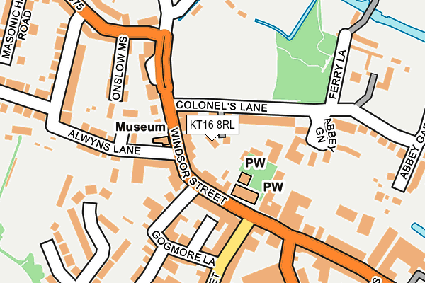 KT16 8RL map - OS OpenMap – Local (Ordnance Survey)