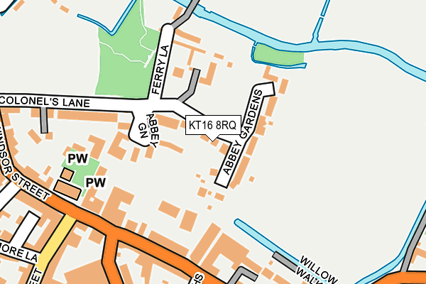KT16 8RQ map - OS OpenMap – Local (Ordnance Survey)