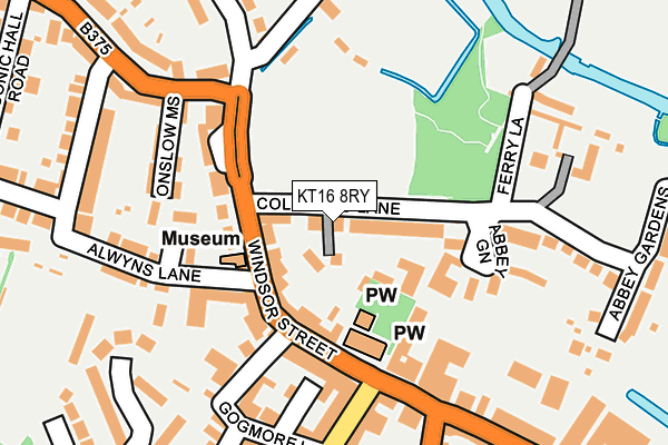 KT16 8RY map - OS OpenMap – Local (Ordnance Survey)