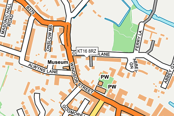 KT16 8RZ map - OS OpenMap – Local (Ordnance Survey)