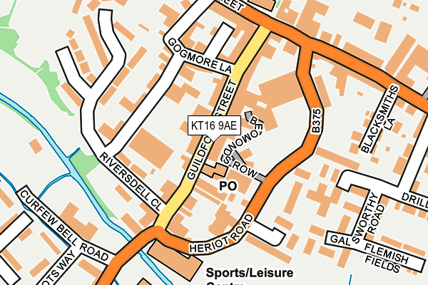 KT16 9AE map - OS OpenMap – Local (Ordnance Survey)