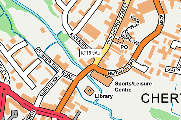 KT16 9AU map - OS OpenMap – Local (Ordnance Survey)