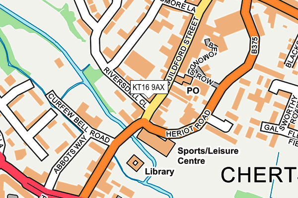 KT16 9AX map - OS OpenMap – Local (Ordnance Survey)