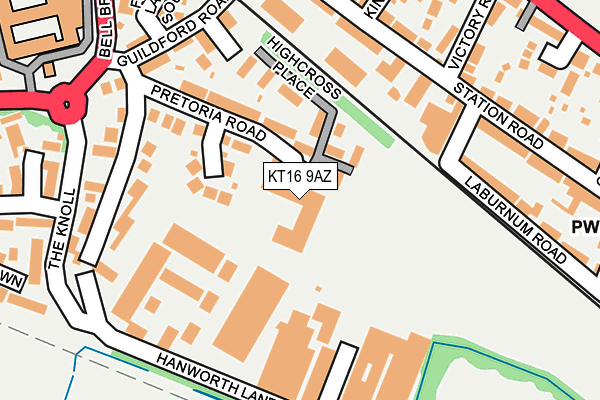 KT16 9AZ map - OS OpenMap – Local (Ordnance Survey)