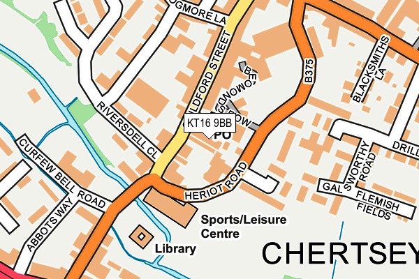 KT16 9BB map - OS OpenMap – Local (Ordnance Survey)