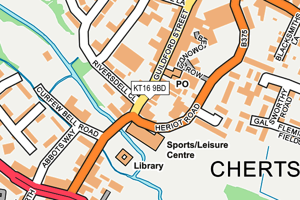 KT16 9BD map - OS OpenMap – Local (Ordnance Survey)