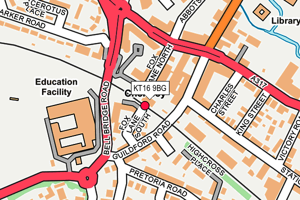 KT16 9BG map - OS OpenMap – Local (Ordnance Survey)