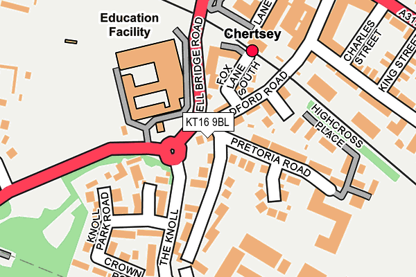 KT16 9BL map - OS OpenMap – Local (Ordnance Survey)