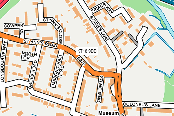 KT16 9DD map - OS OpenMap – Local (Ordnance Survey)