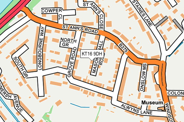 KT16 9DH map - OS OpenMap – Local (Ordnance Survey)