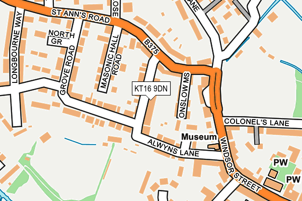 KT16 9DN map - OS OpenMap – Local (Ordnance Survey)