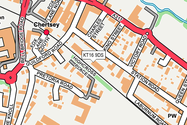 KT16 9DS map - OS OpenMap – Local (Ordnance Survey)