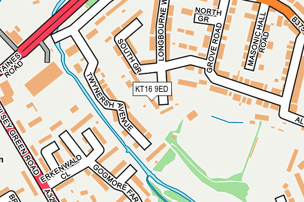 KT16 9ED map - OS OpenMap – Local (Ordnance Survey)