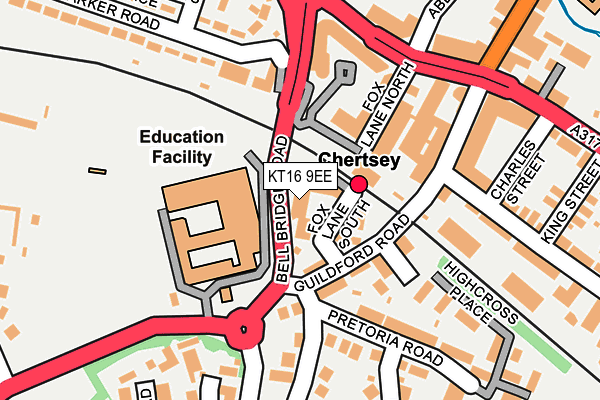 KT16 9EE map - OS OpenMap – Local (Ordnance Survey)
