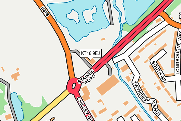 KT16 9EJ map - OS OpenMap – Local (Ordnance Survey)