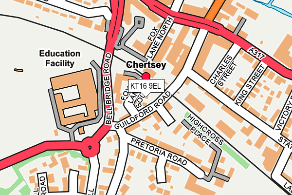 KT16 9EL map - OS OpenMap – Local (Ordnance Survey)