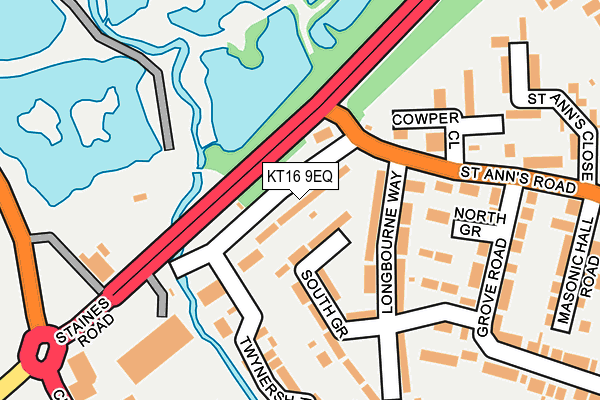 KT16 9EQ map - OS OpenMap – Local (Ordnance Survey)