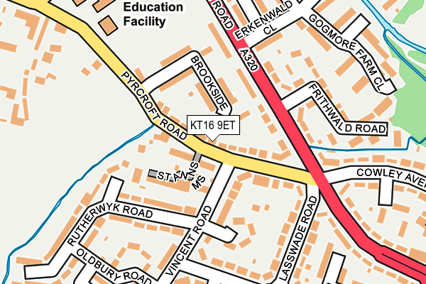KT16 9ET map - OS OpenMap – Local (Ordnance Survey)