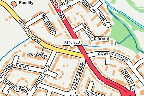 KT16 9EU map - OS OpenMap – Local (Ordnance Survey)