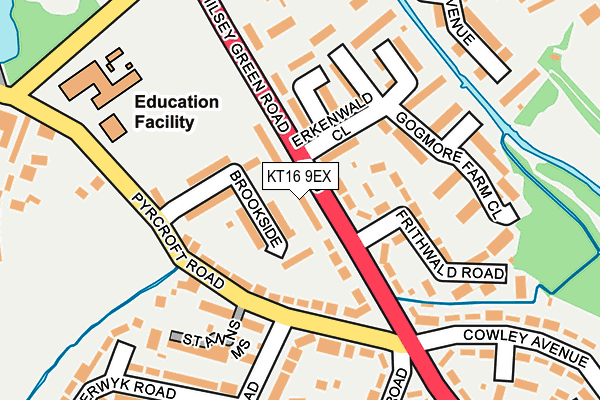 KT16 9EX map - OS OpenMap – Local (Ordnance Survey)