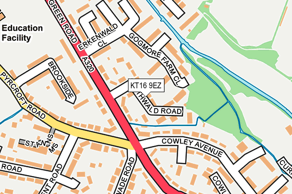KT16 9EZ map - OS OpenMap – Local (Ordnance Survey)
