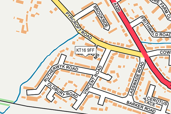 KT16 9FF map - OS OpenMap – Local (Ordnance Survey)