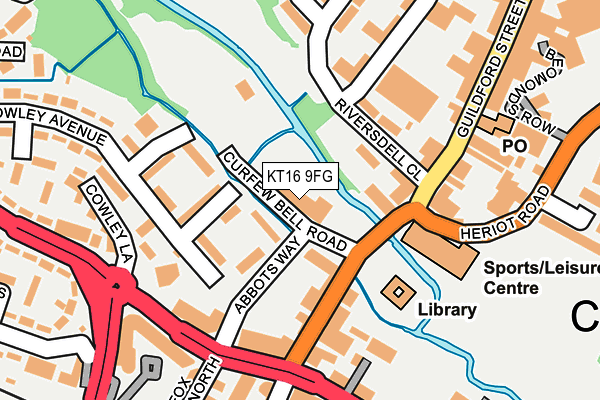 KT16 9FG map - OS OpenMap – Local (Ordnance Survey)