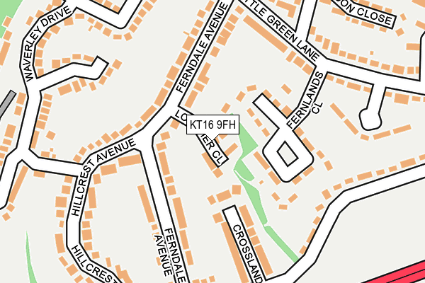 KT16 9FH map - OS OpenMap – Local (Ordnance Survey)