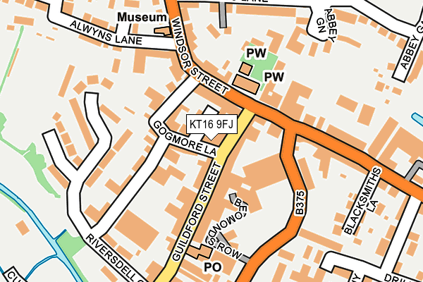 KT16 9FJ map - OS OpenMap – Local (Ordnance Survey)