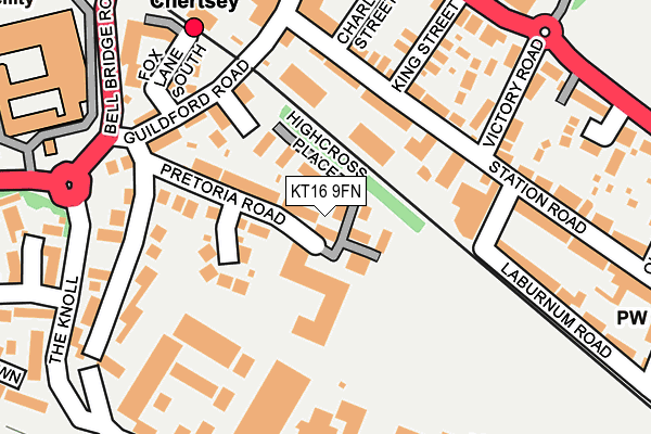 KT16 9FN map - OS OpenMap – Local (Ordnance Survey)
