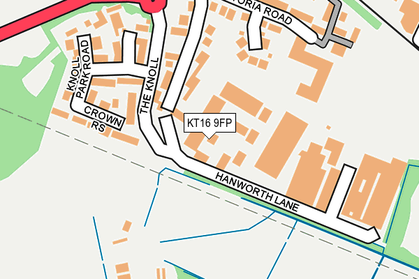 KT16 9FP map - OS OpenMap – Local (Ordnance Survey)