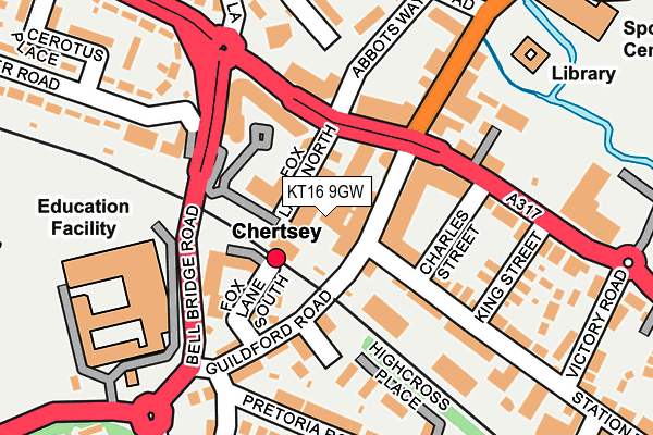 KT16 9GW map - OS OpenMap – Local (Ordnance Survey)