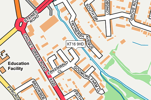 KT16 9HD map - OS OpenMap – Local (Ordnance Survey)