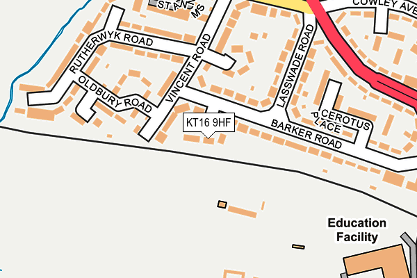 KT16 9HF map - OS OpenMap – Local (Ordnance Survey)
