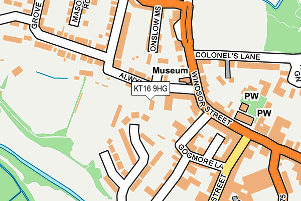 KT16 9HG map - OS OpenMap – Local (Ordnance Survey)