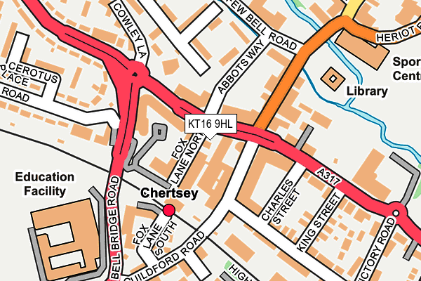 KT16 9HL map - OS OpenMap – Local (Ordnance Survey)