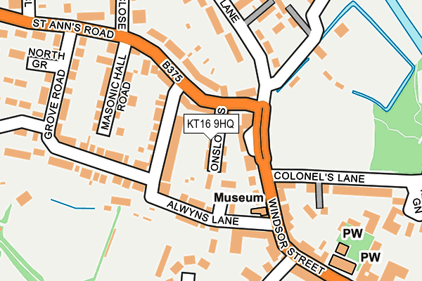KT16 9HQ map - OS OpenMap – Local (Ordnance Survey)